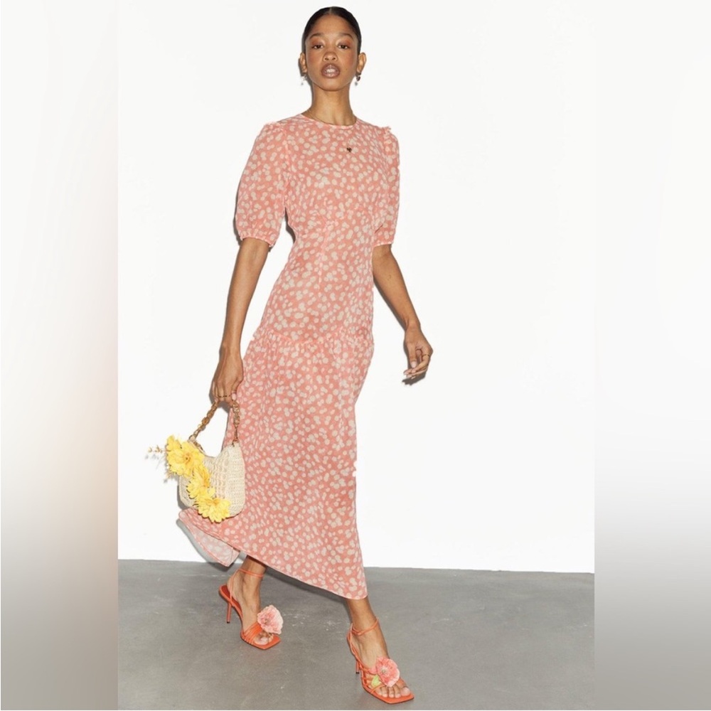 Never Fully Dressed Pink Floral Midi Dress